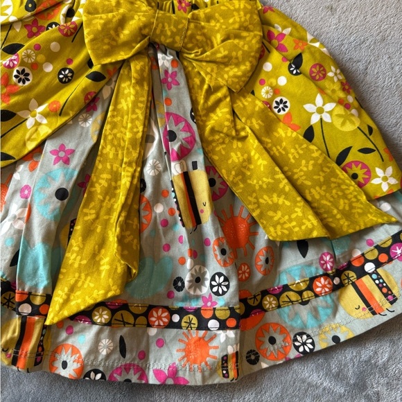 Jelly The Pug Yellow and Gray Floral Skirt - Picture 2 of 5